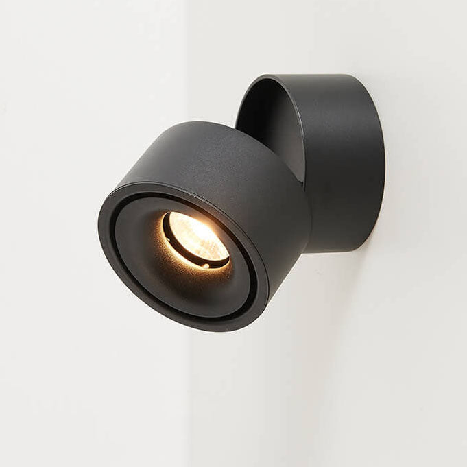 Lampada da parete LED rotonda in alluminio pieghevole e rotante minimalista moderna per soggiorno e camera da letto