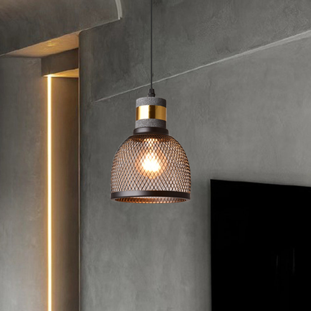 Xenith Lampada a Sospensione Industriale Cilindrica, Cemento/Metallo