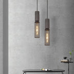 Xenith Lampada a Sospensione Industriale Cilindrica, Cemento/Metallo