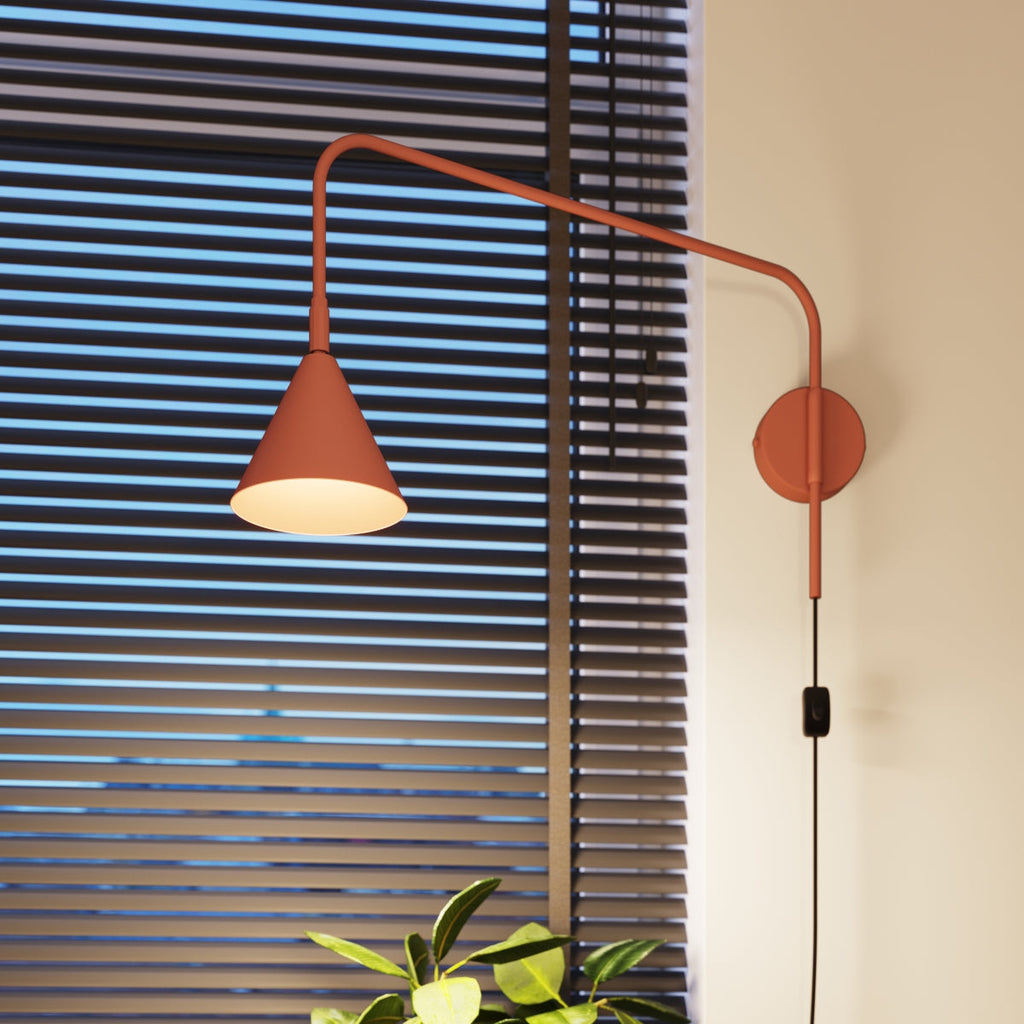 Lampada da parete NOX rossa ocra