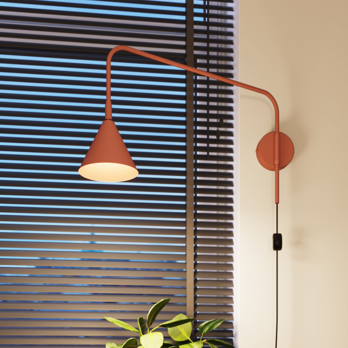 Lampada da parete NOX rossa ocra