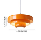 Lampada a sospensione in metallo rotonda vintage nordica a più strati con 1 luce