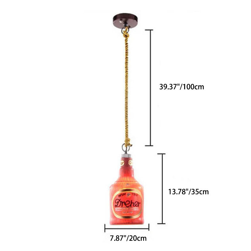 Lampada a Sospensione Contemporanea Industriale Colorata in Resina con 1 Luce