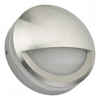 Lampada da Parete Esterno Akos in Alluminio Argento a Forma di Palpebra IP65