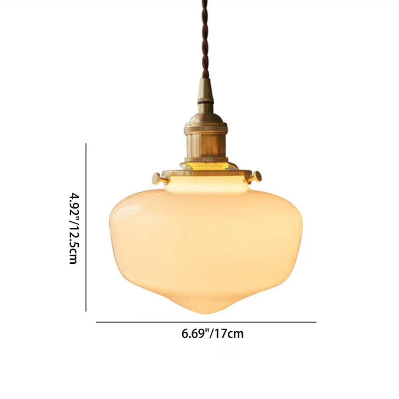 Lanterna Vintage Nordica Ottone Vetro 1-Luce Sospensione