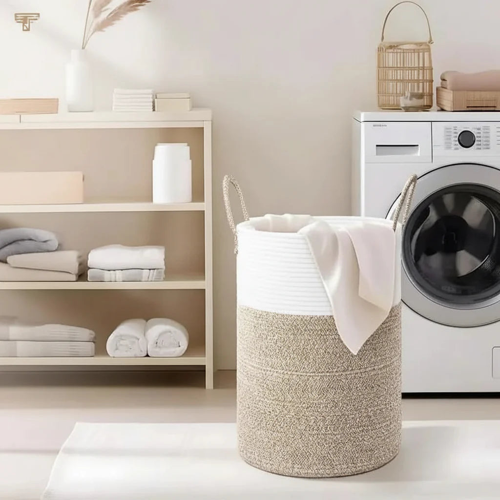 Cesto di corda – Cesto pieghevole in cotone per una conservazione elegante