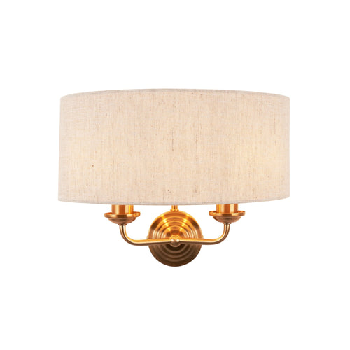Applique a 2 luci in ottone invecchiato Highclere