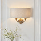 Applique a 2 luci in ottone invecchiato Highclere