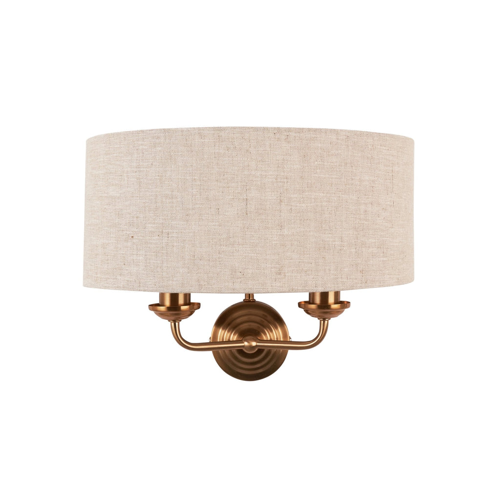 Applique a 2 luci in ottone invecchiato Highclere
