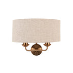 Applique a 2 luci in ottone invecchiato Highclere