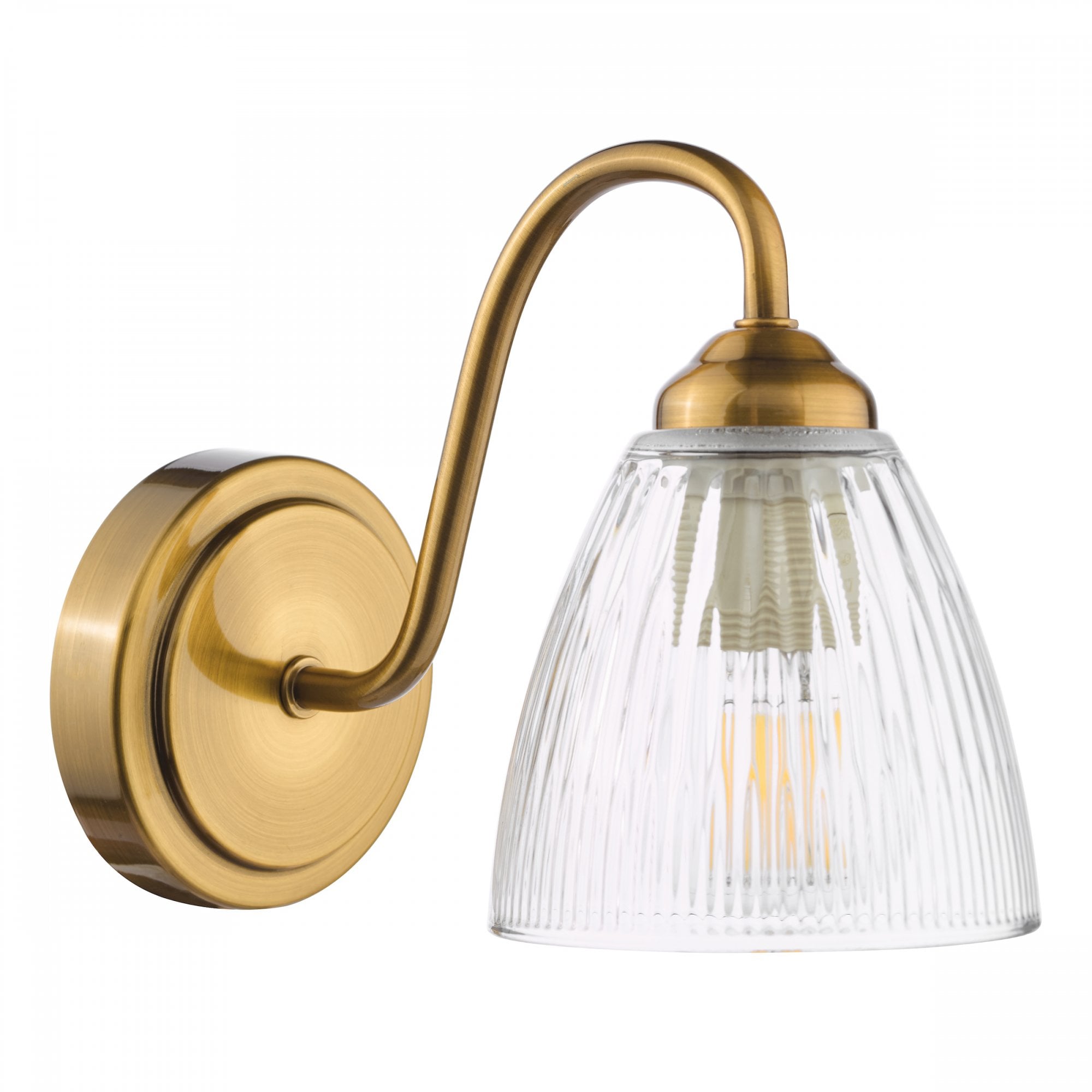 Glynis Applique in Bronzo Antico e Vetro Rigato
