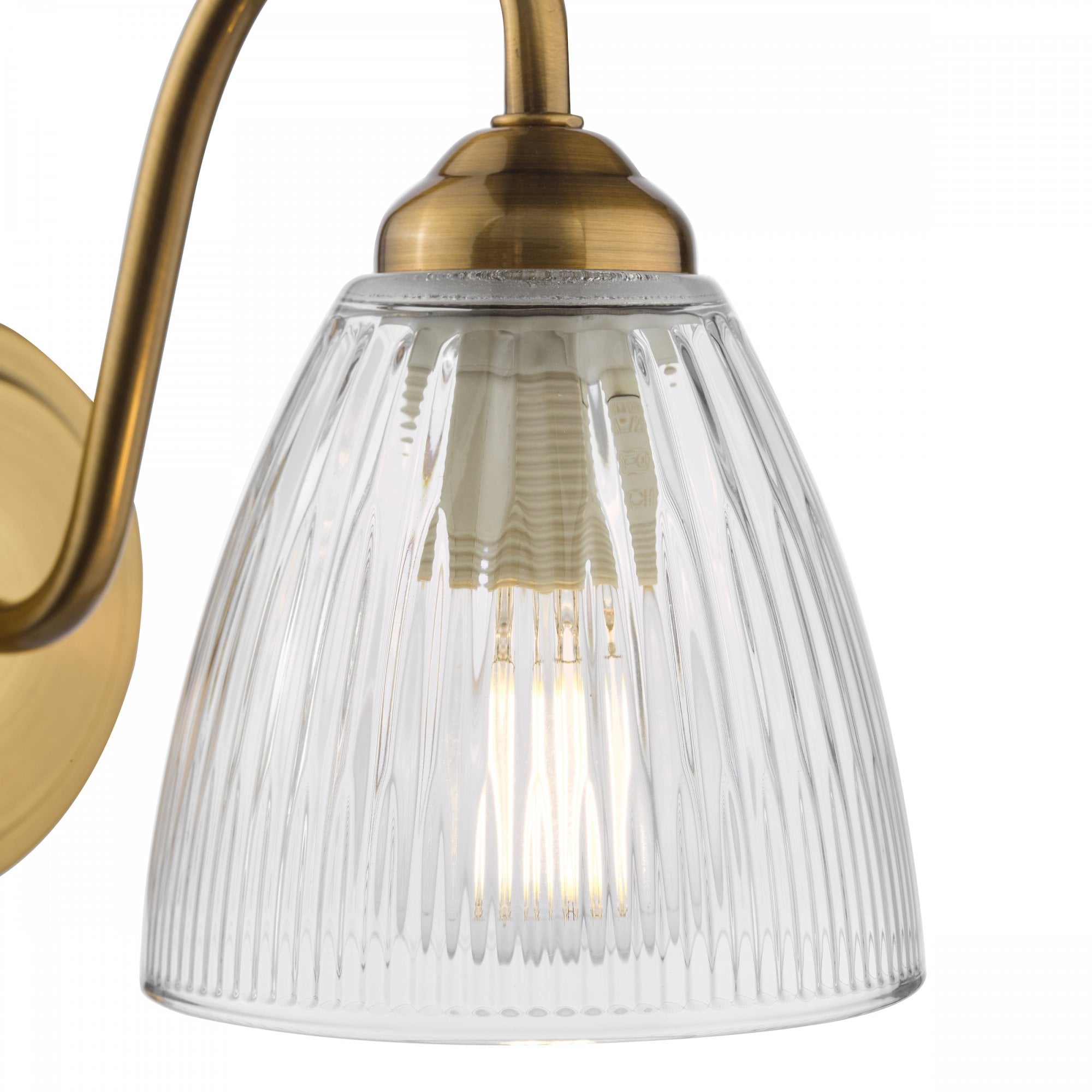 Glynis Applique in Bronzo Antico e Vetro Rigato
