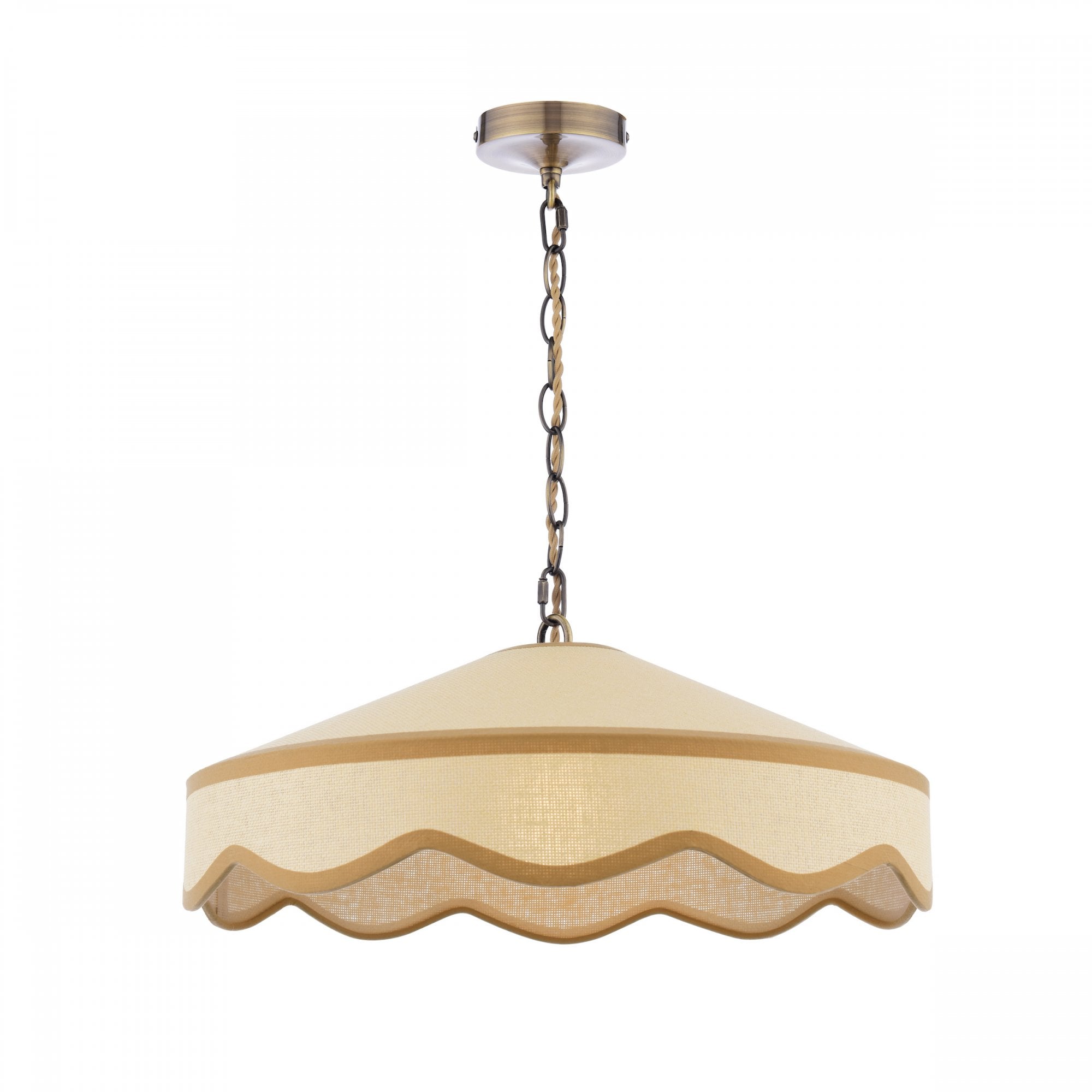 Lampada a Sospensione Buckenham Wood & Braided Ivory