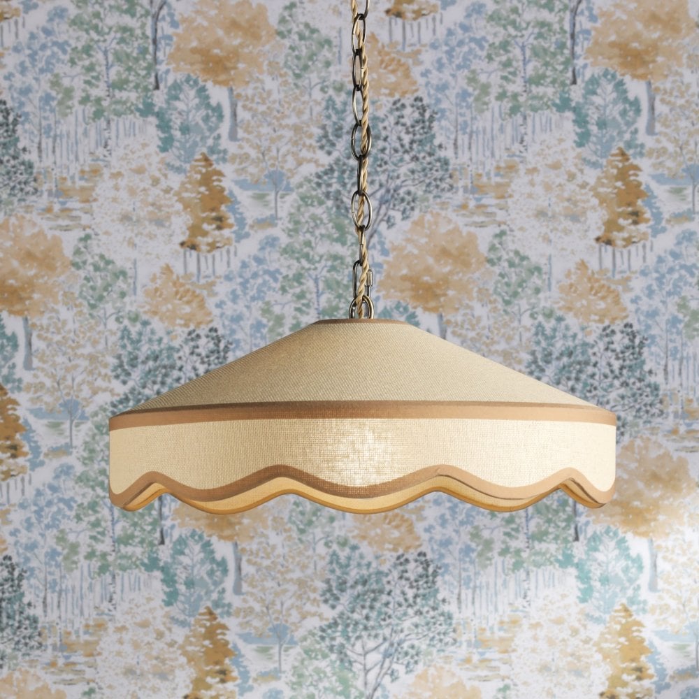 Lampada a Sospensione Buckenham Wood & Braided Ivory