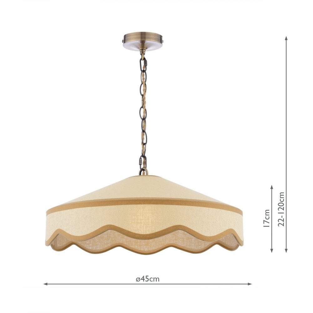 Lampada a Sospensione Buckenham Wood & Braided Ivory