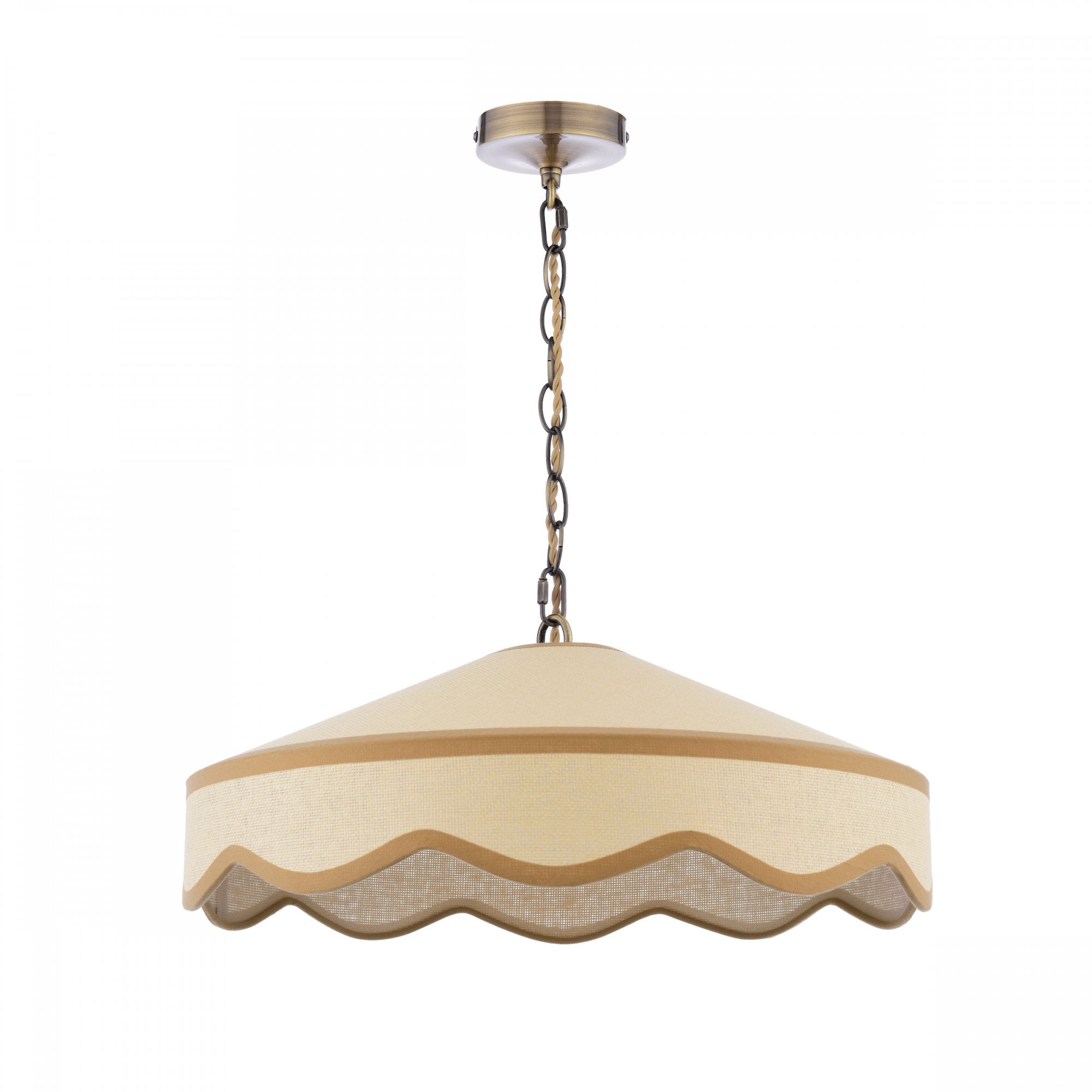 Lampada a Sospensione Buckenham Wood & Braided Ivory
