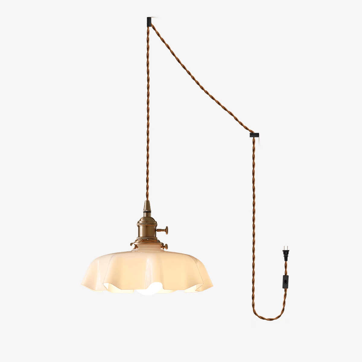 Lampada a Sospensione con Pendente a Fiore Francese