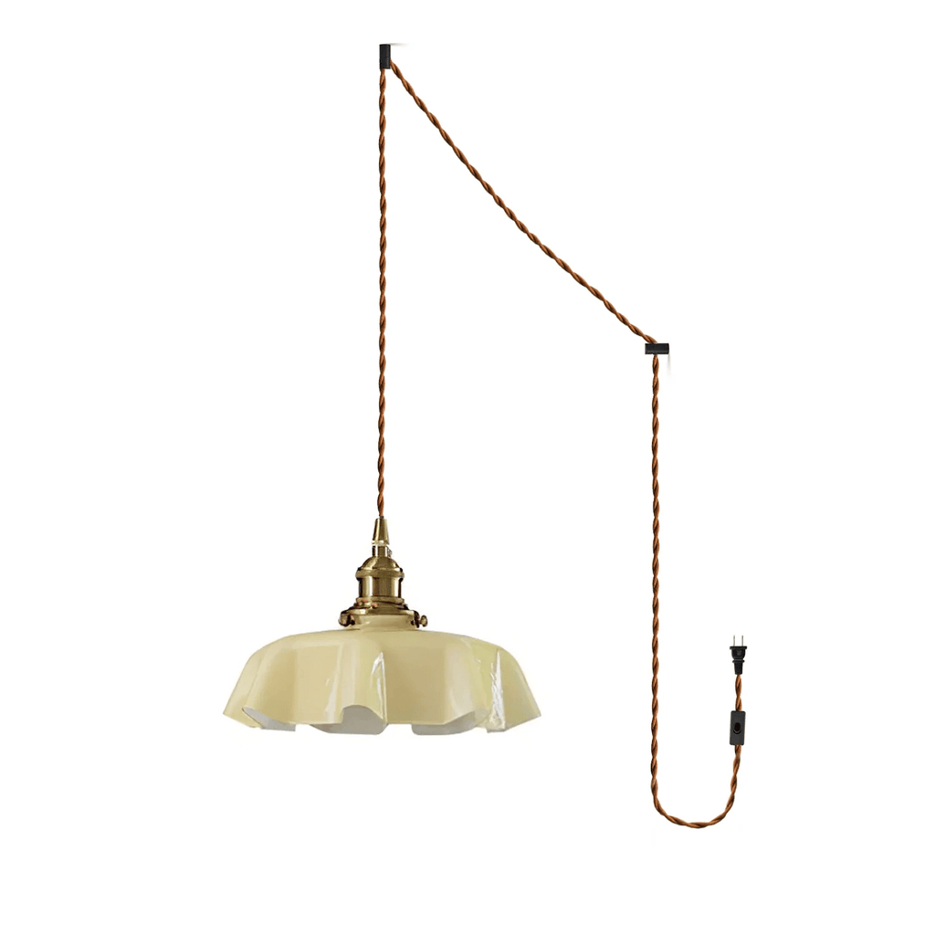 Lampada a Sospensione con Pendente a Fiore Francese
