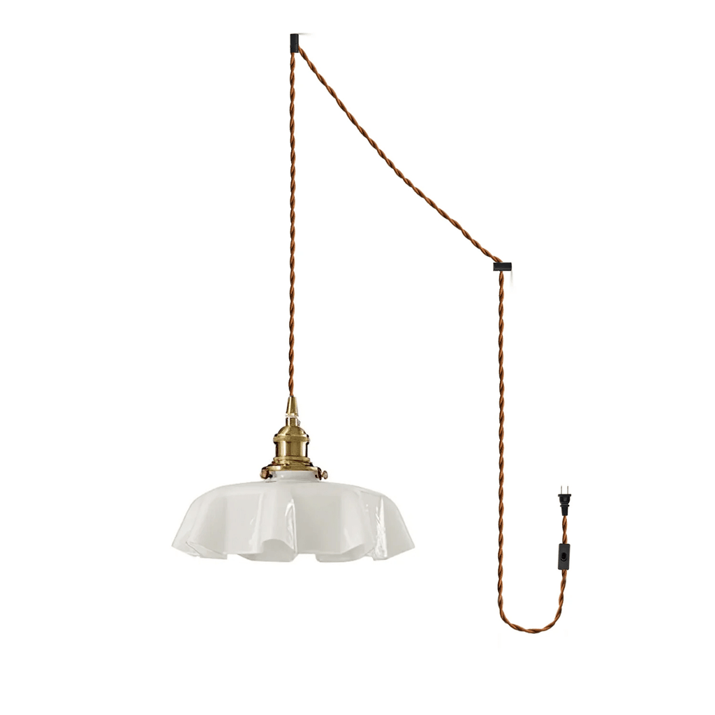 Lampada a Sospensione con Pendente a Fiore Francese
