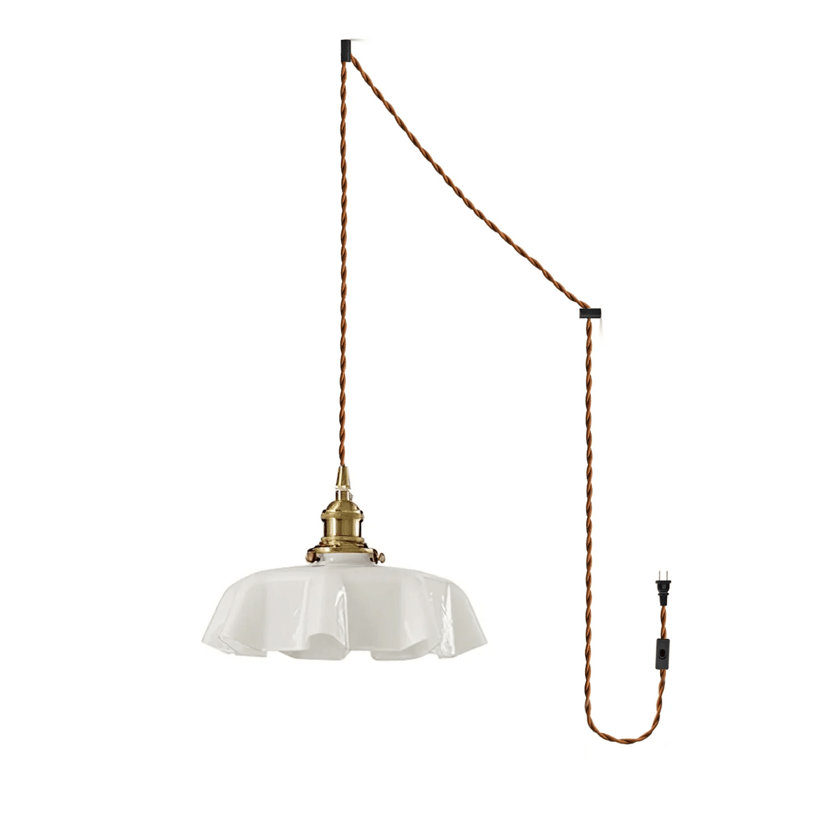 Lampada a Sospensione con Pendente a Fiore Francese