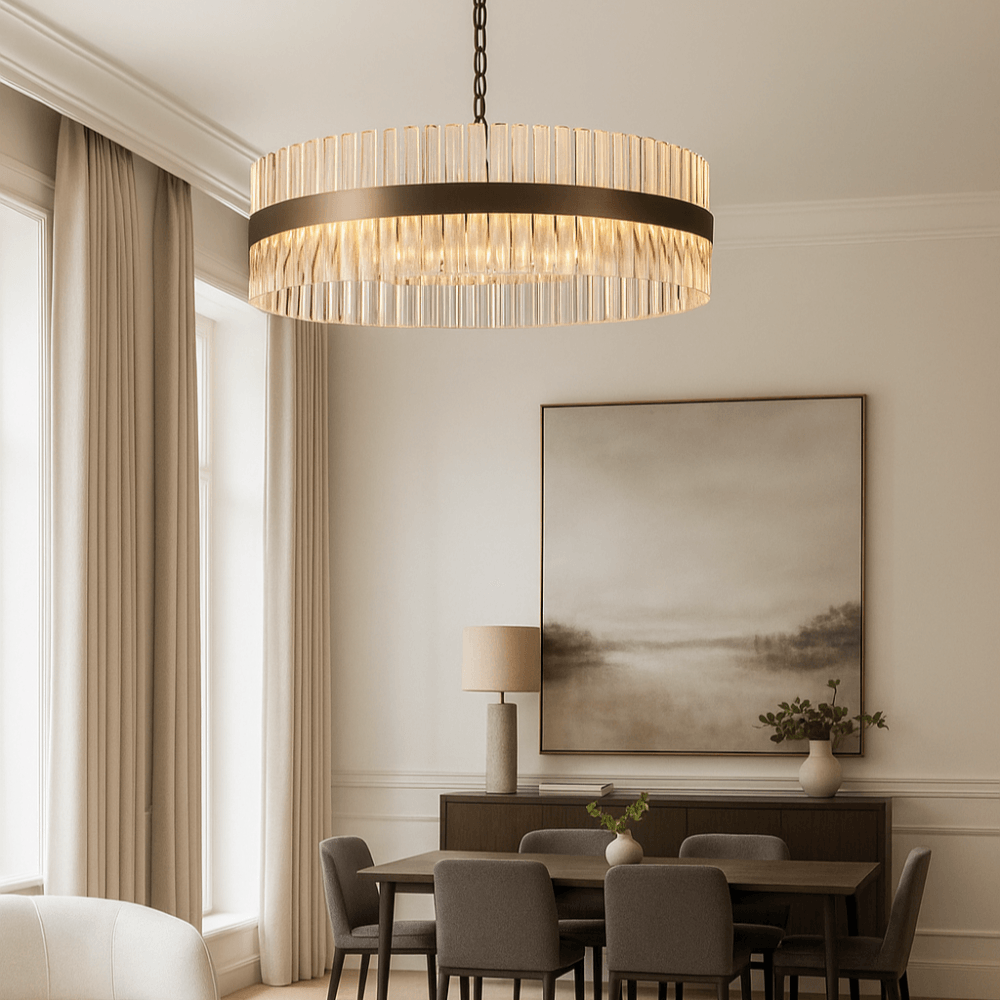 Lampadario in Tubo di Lucite Bronzo Londra