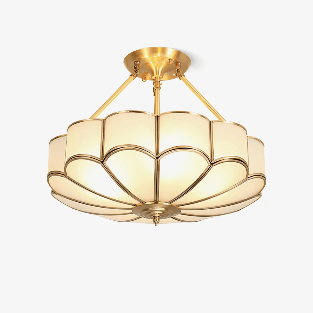 Lampada da soffitto in vetro a forma di fiore