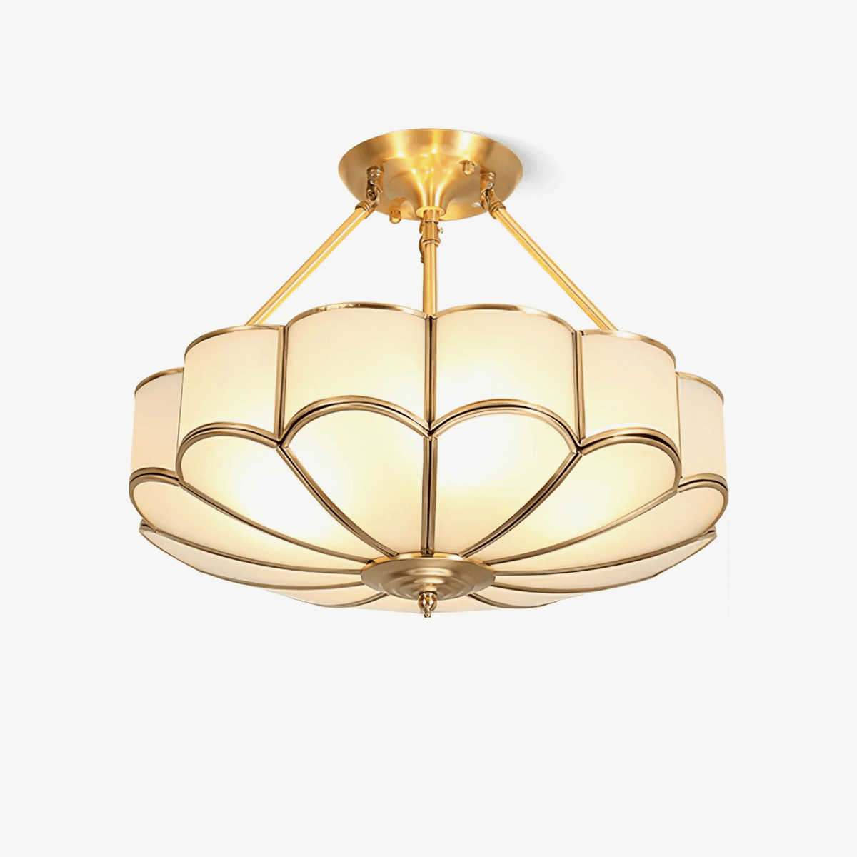 Lampada da soffitto in vetro a forma di fiore