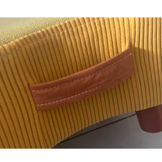 Poggiapiedi Contemporaneo Nordic Cuboid Portatile in Tessuto Sintetico senza Schienale e Braccioli per Soggiorno