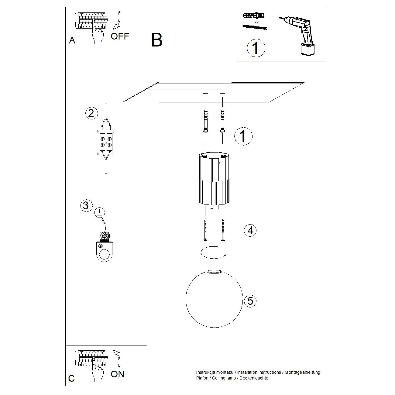 Lampada da soffitto HALO pesca IP44