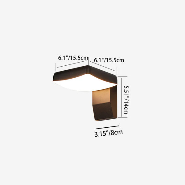 Lampada da parete LED rotonda quadrata in alluminio PC impermeabile rotante minimalista moderna per patio esterno