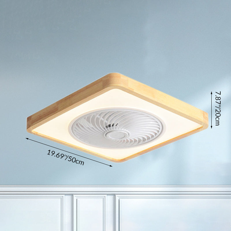 Faro da soffitto a ventola LED geometrico in legno minimalista moderno