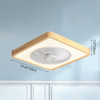 Faro da soffitto a ventola LED geometrico in legno minimalista moderno