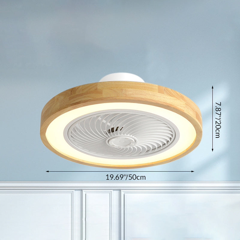 Faro da soffitto a ventola LED geometrico in legno minimalista moderno
