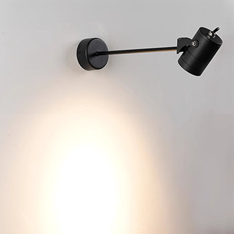 Lampada da parete LED a cilindro lungo regolabile in alluminio impermeabile per esterni, Moderno Semplice