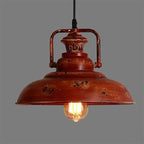 Lampada a sospensione a cupola rossa retro in ruggine con 1 luce