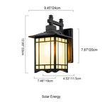 Lampada da parete a 1 luce a forma di padiglione cinese in alluminio solare impermeabile moderna