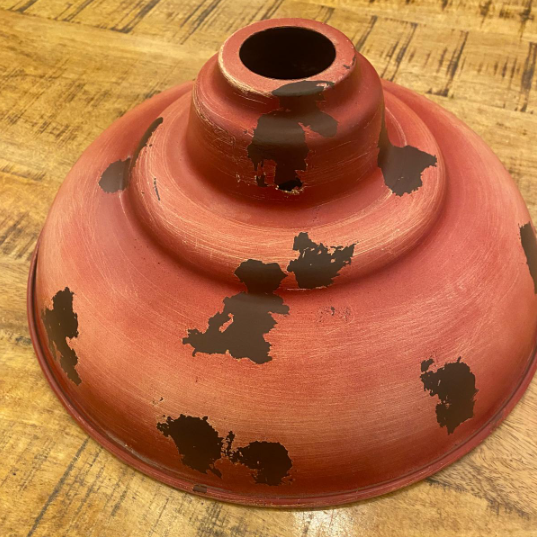 Lampada a sospensione a cupola rossa retro in ruggine con 1 luce