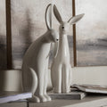 Decorazione in Ceramica Bianca Ralphie con Coniglio