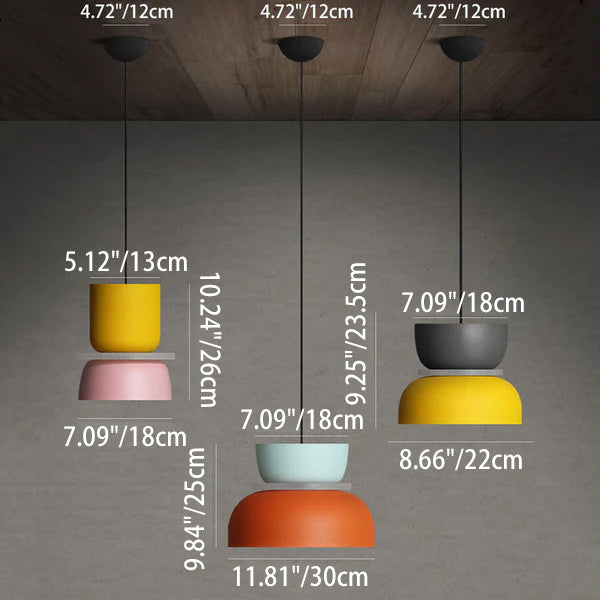 Lampadario LED Nordic Colorato a 1 Luce