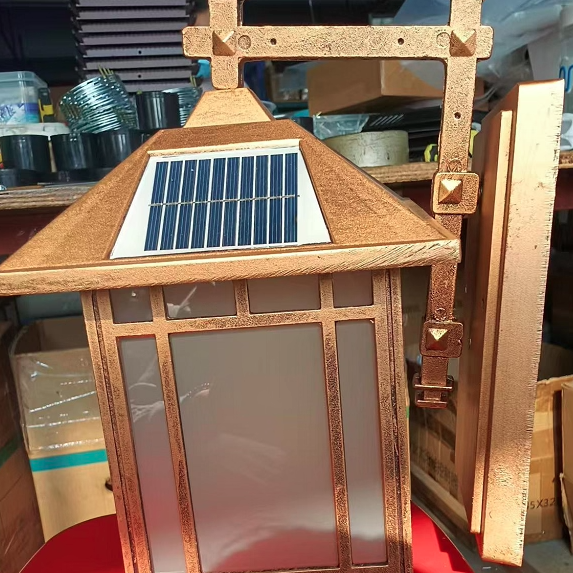 Lampada da parete a 1 luce a forma di padiglione cinese in alluminio solare impermeabile moderna