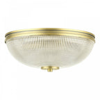 Lampada da soffitto per bagno Langdon Matt Ottone Antico & Vetro Testurizzato