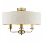 Sorrento Matt Ottone Antico Lampada Semi-Flush a 3 Luci