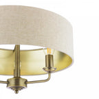 Sorrento Matt Ottone Antico Lampada Semi-Flush a 3 Luci
