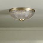 Lampada da soffitto per bagno Langdon Matt Ottone Antico & Vetro Testurizzato