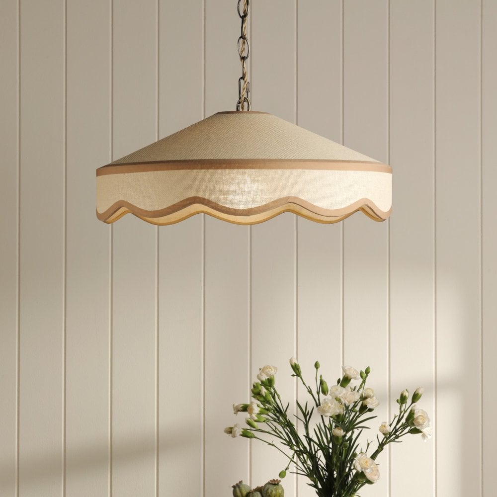 Lampada a Sospensione Buckenham Wood & Braided Ivory