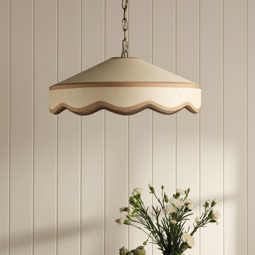 Lampada a Sospensione Buckenham Wood & Braided Ivory