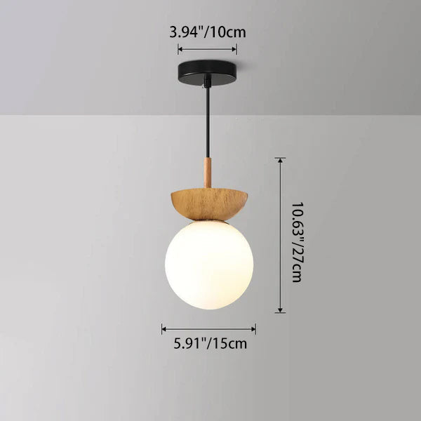 Lampada a Sospensione in Vetro e Ferro Minimalista Moderna con 1 Luce per Soggiorno