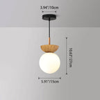 Lampada a Sospensione in Vetro e Ferro Minimalista Moderna con 1 Luce per Soggiorno