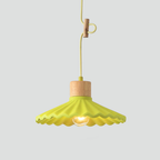 Lampada a sospensione moderna in cemento con paralume scallop a 1 luce per soggiorno