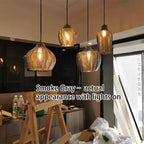 Lampada a Sospensione Barrel 1 Luce in Vetro Wave Testurizzato Nordico